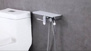 Гигиенический душ Gappo G7295-10 с полочкой и бумагодержателем хром